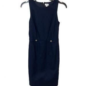 J.Crew Navy Preppy Chic Sleeveless Career Office Wear Dress Size 0-New $98